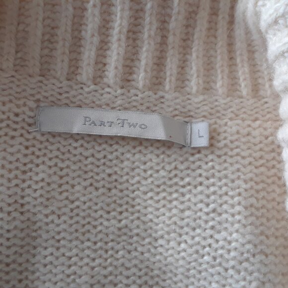 VTG Part Two Maxi Lambswool Open Wrap Cardigan Sweater L - Picture 8 of 11